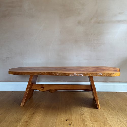 French 1970’S Large Pine Naturalistic Coffee Table