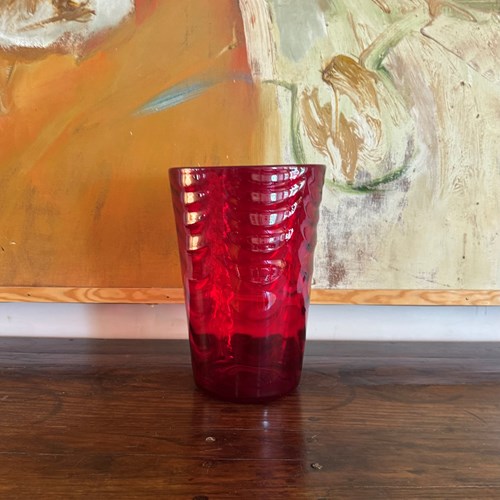 Large Red Whitefriars Vase 