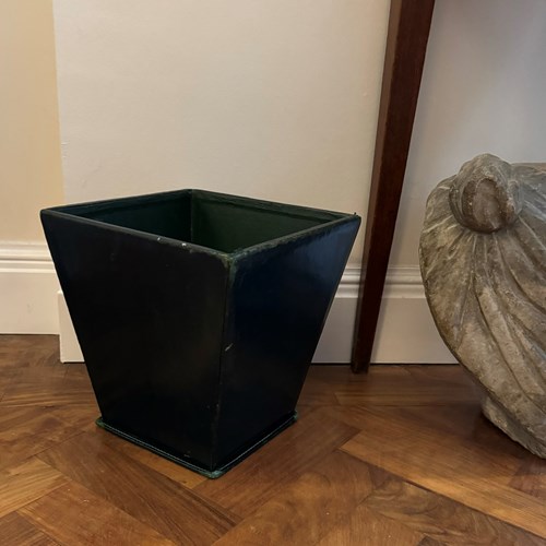 French 1950’S Green Leather Bin