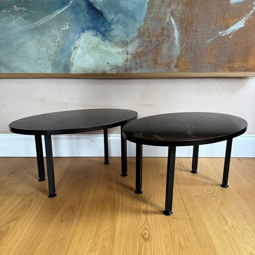 Pair Of French 1970’S Oval Side Tables 