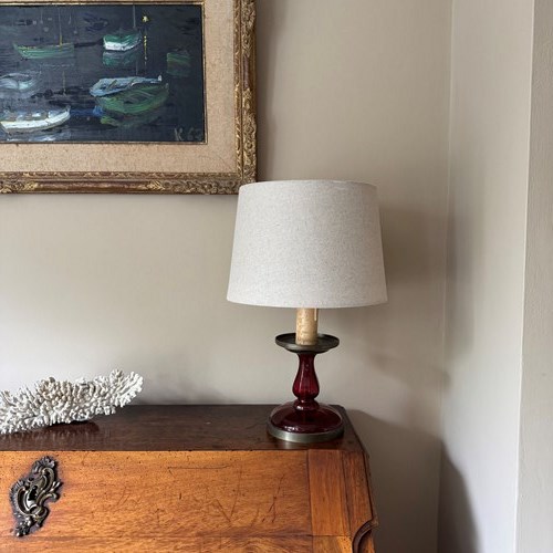 French 1940’S Red Glass Lamp