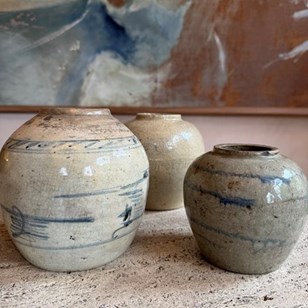 Set Of Three Chinese Ginger Pots