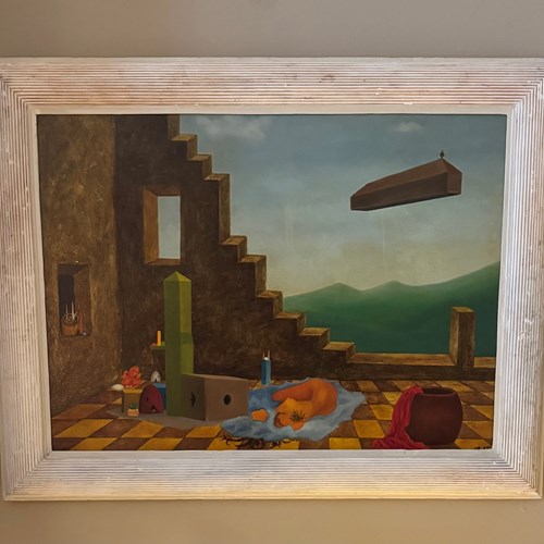 Surrealist Painting Signed Petrovik 1965