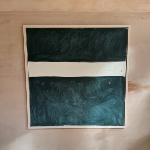 Riduan Tompkins Large Framed Abstract Painting On Canvas 1977