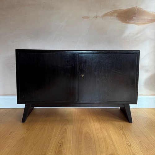 French 1950’S Élégant Ebonised Wood Cabinet