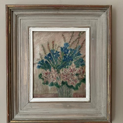 Small French Impressionist Style Still Life Flower Painting 