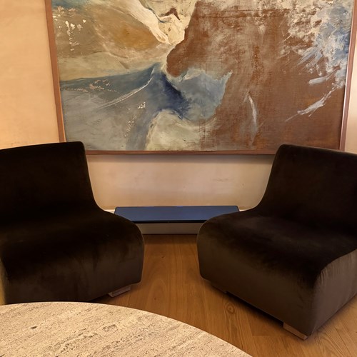 Pair Of French 1970’S Slipper Chairs 