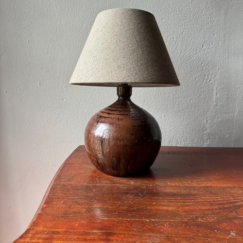 French 1960’S Small  Glazed Ceramic  Lamp