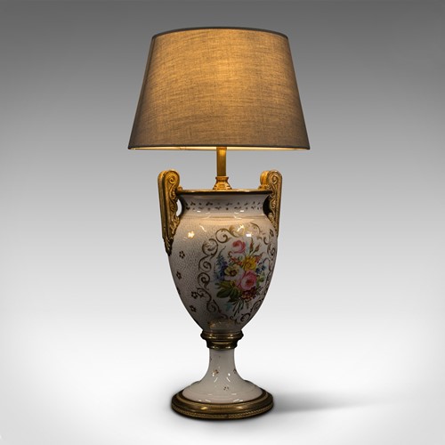 Vintage Decorative Table Lamp, French, Ceramic Urn, Ornamental Light, Circa 1970