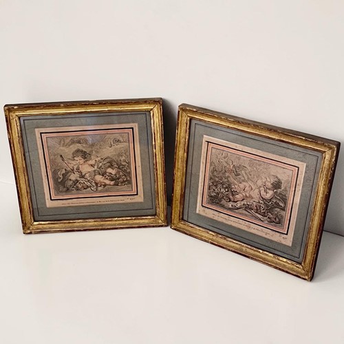 Pair Of 18Th Century French Engravings After Huet, Engraved By Demarteau