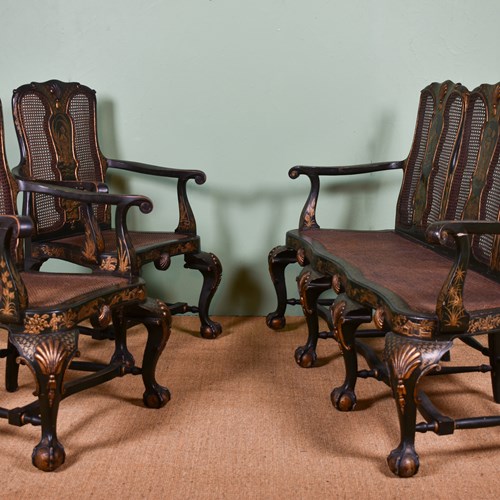 Green Lacquered Japanned Suite