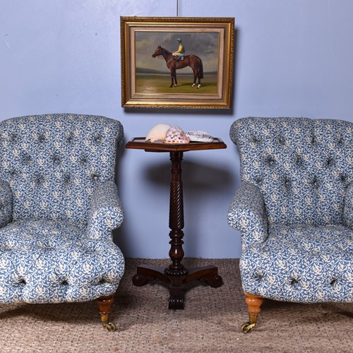 Pair Of Howard & Sons Deep-Buttoned Armchairs