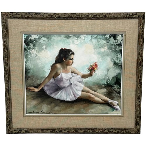 Oil Painting Portrait Young Ballerina Dancer By Igor Talwinski