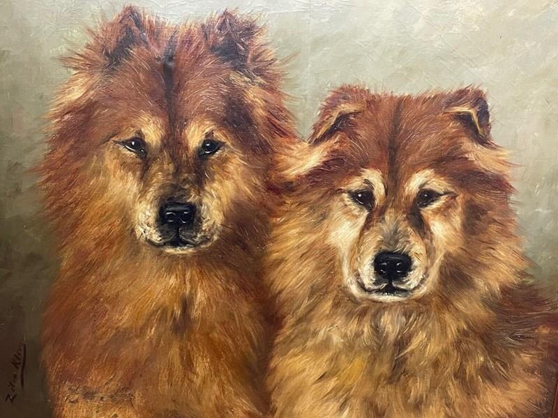 19Th Century Oil Painting Portrait Chinese Chow Chow Dogs Ting & Ching-cheshire-antiques-consultant-chow3-main-638368694447590951.jpg