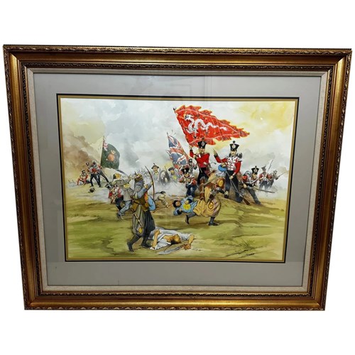 Large Painting Battle Chusan Opium Wars 55Th Westmorland Assaulting Guards Hill