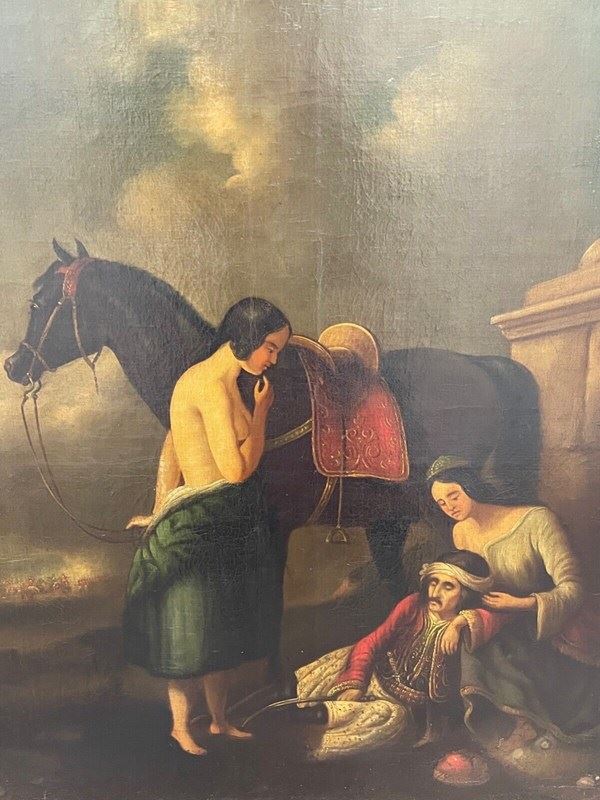 19Th Century Oil Painting Battle "The Wounded Greek Attributed Abraham Cooper RA-cheshire-antiques-consultant-coop2-main-638351361535837215.jpg