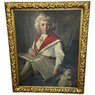 Scottish Oil Painting Girl Reading ...