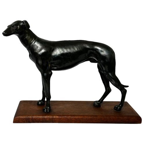 Art Deco Prized Racing Greyhound Bronze Sculpture