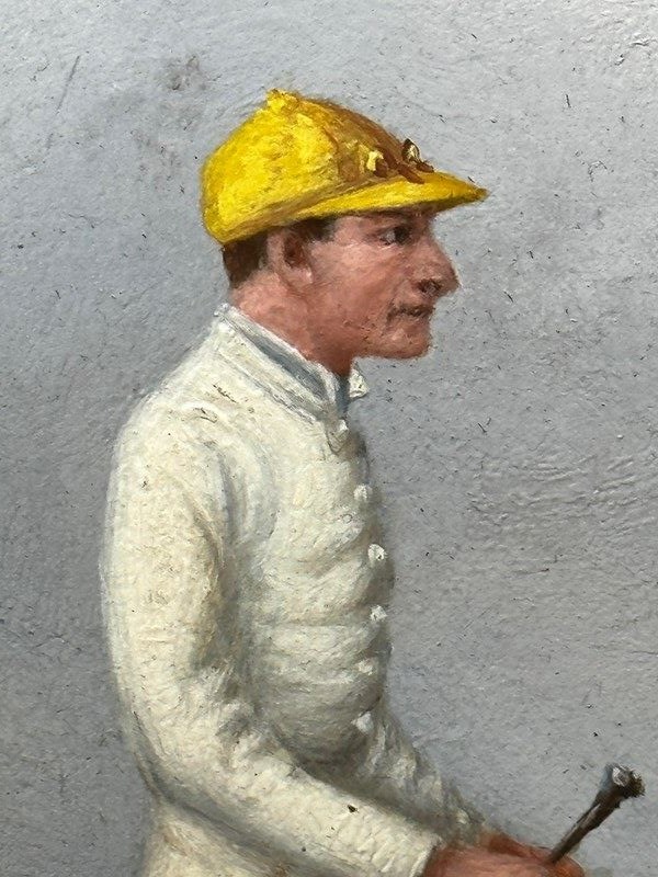 19Th Century Oil Painting Race Horse Harvester & Jockey 1884 Derby Winner-cheshire-antiques-consultant-img-0100-4-main-638294206371517776.jpg
