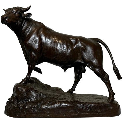 French Bronze Animal Sculpture Prized Bull By Isidore Jules Bonheur