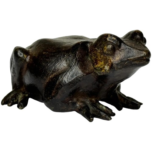 Antique French Animalier Bronze Frog Sculpture C.1850 Manner Of Jules Moigniez