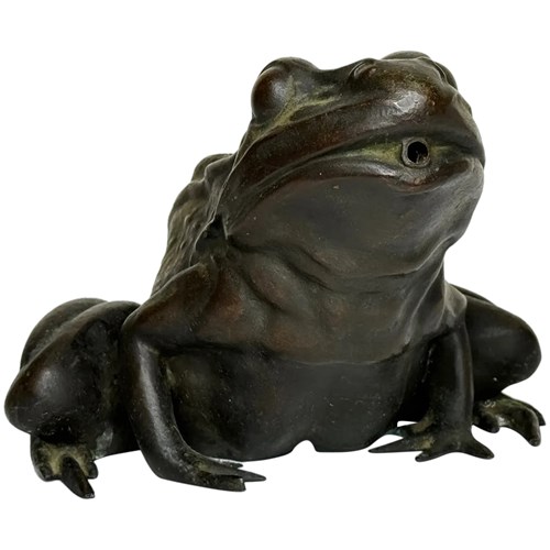 Bronze Frog Fountain Spout Sculpture After Raffaello Romanelli