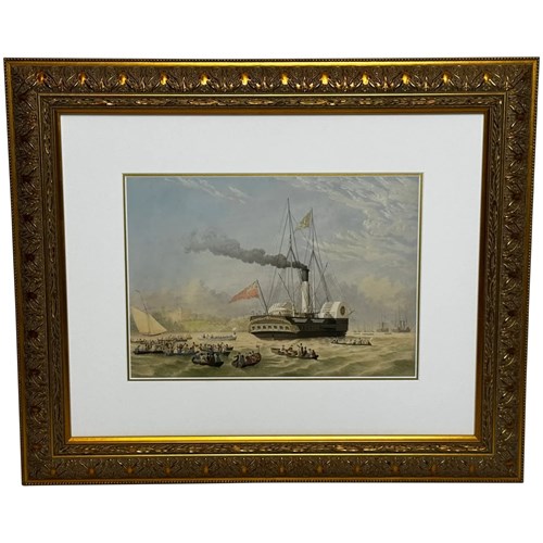 Painting HMY Victoria & Albert First Royal Steam Yacht Off Osborne House C1852