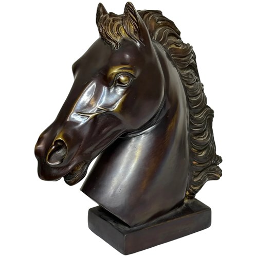 Classical Italian Bronze Horse Head Sculpture C.1950