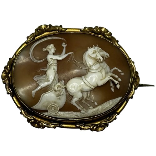 Aurora Rising: Exquisite Georgian Shell Cameo Brooch Roman Goddess Of Dawn