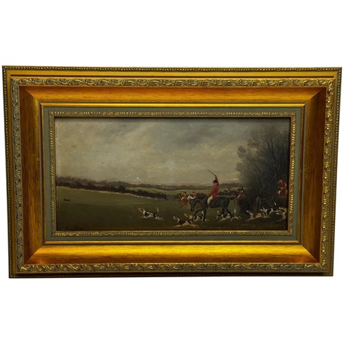 Antique Oil Painting View Halloo Berkeley Hunt C1880