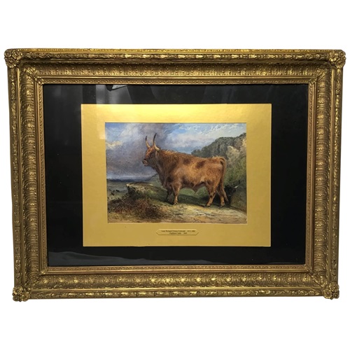 Victorian Scottish Highland Painting Cattle By Aster Richard Chilton Corbould