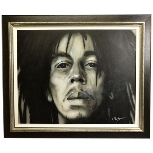 Large Contemporary Painting Portrait Bob Marley By Paul Karslake FRSA