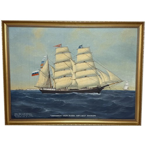 “Britannia Of Åland Under Full Sail” — Captain August Ekblom Scandinavian School