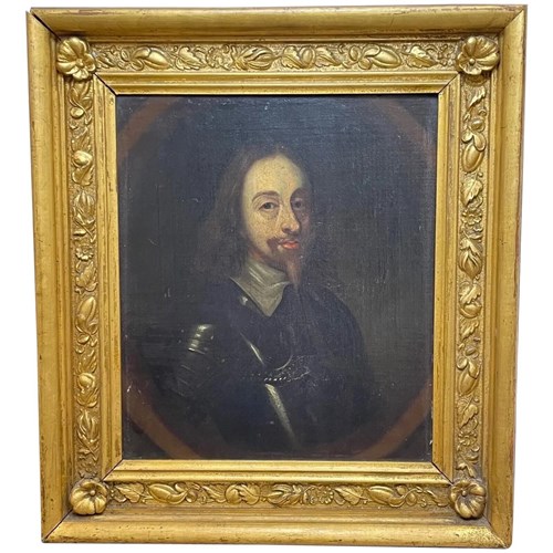 17Th Century Oil Painting Portrait King Charles 1St After Van Dyke