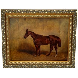 Equine Oil Painting Chestnut Horse ...