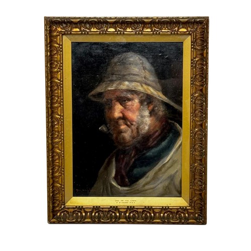 Newlyn School Oil Painting Portrait Cornish Fisherman By David Wood Haddon