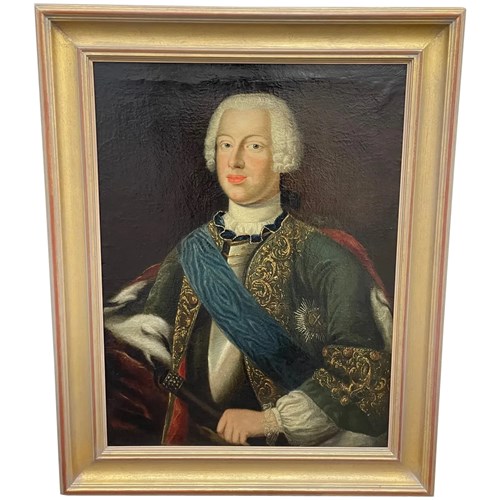 Oil Portrait Of Duke Anthony Ulrich Of Brunswick-Lüneburg Order Of St Andrew