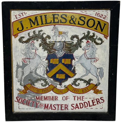 Equestrian Heraldic Saddlery Trade Shop Sign – J. Miles & Son, Dorchester