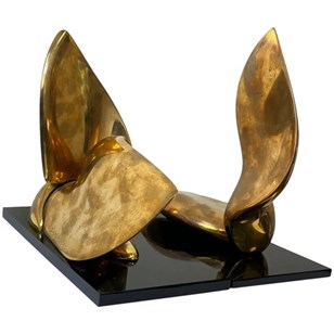 Pair Of Gilt Bronze Swans By Jack Z...