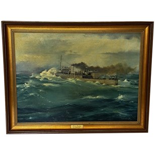 Oil Painting HMS Franklin Ship The ...