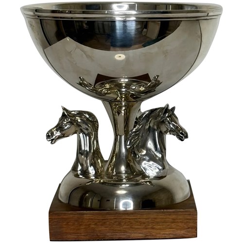 French Silver Plate Equestrian Horse Trophy