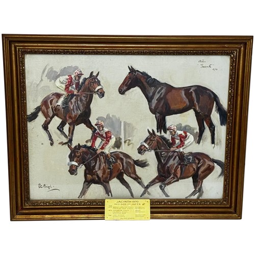 Painting Horse Racing Champion Jacinth Of Brook Stud Cheveley By Peter Biegel