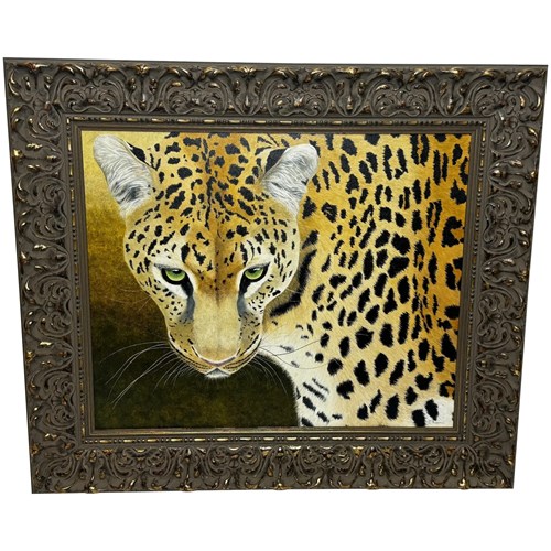 Oil Painting Leopard With Green Eyes Masai Mara Kenya Follower Pip Mcgarry