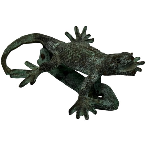 Arts And Crafts Bronze Gecko Door Knocker C1915 Manner Of Oscar Bruno Bach