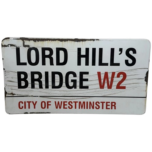 Lord Hill’S Bridge W2 – Westminster Enamel Street Sign