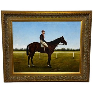 Victorian Equestrian Racing Portrai...