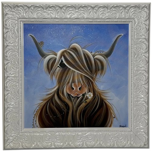 Expressionist Cute Female Cow Oil Painting Mcmoo With Her Friends