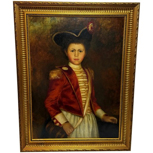 Portrait Oil Painting Napoleonic French Drummer Boy François Joseph Mara