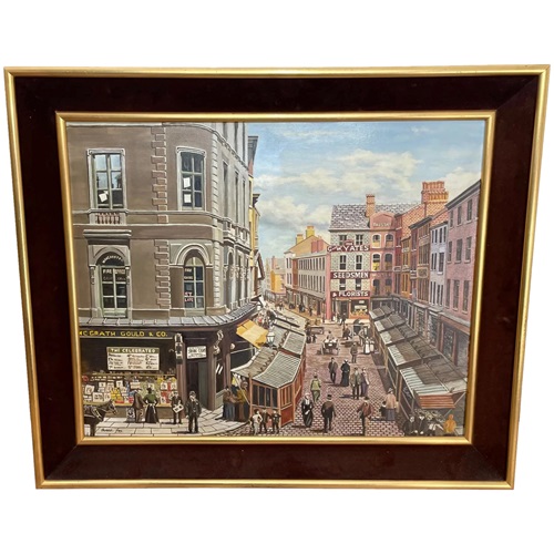  Oil Painting Manchester Market Place The Street Traders By Patrick Burke