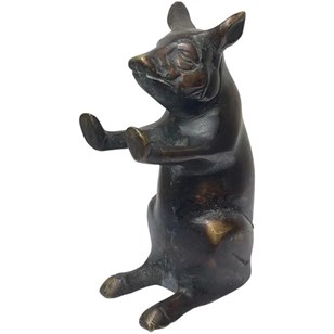 19Th Century Small Bronze Pig Butch...